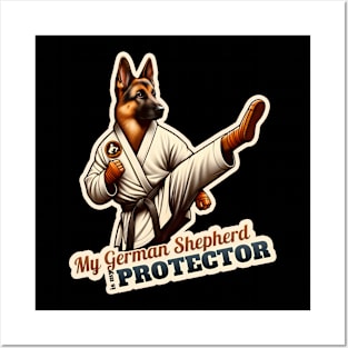 German Shepherd Karate Posters and Art